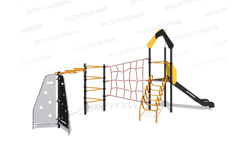 Детский спортивный комплекс с рукоходом-змейка Серия треугольник Romana 401.30.00