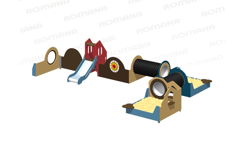 Игровой модуль с песочницей и горкой Romana 115.60.00
